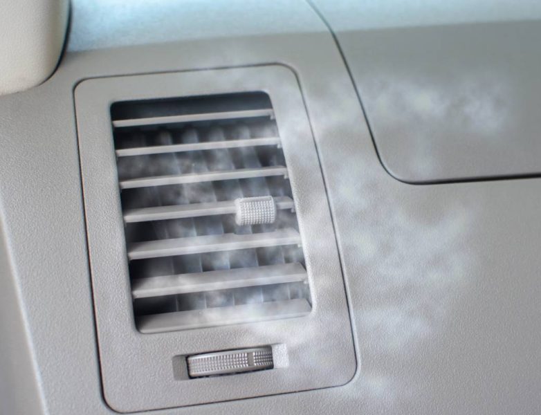 Interior car cabin, air-conditioning car