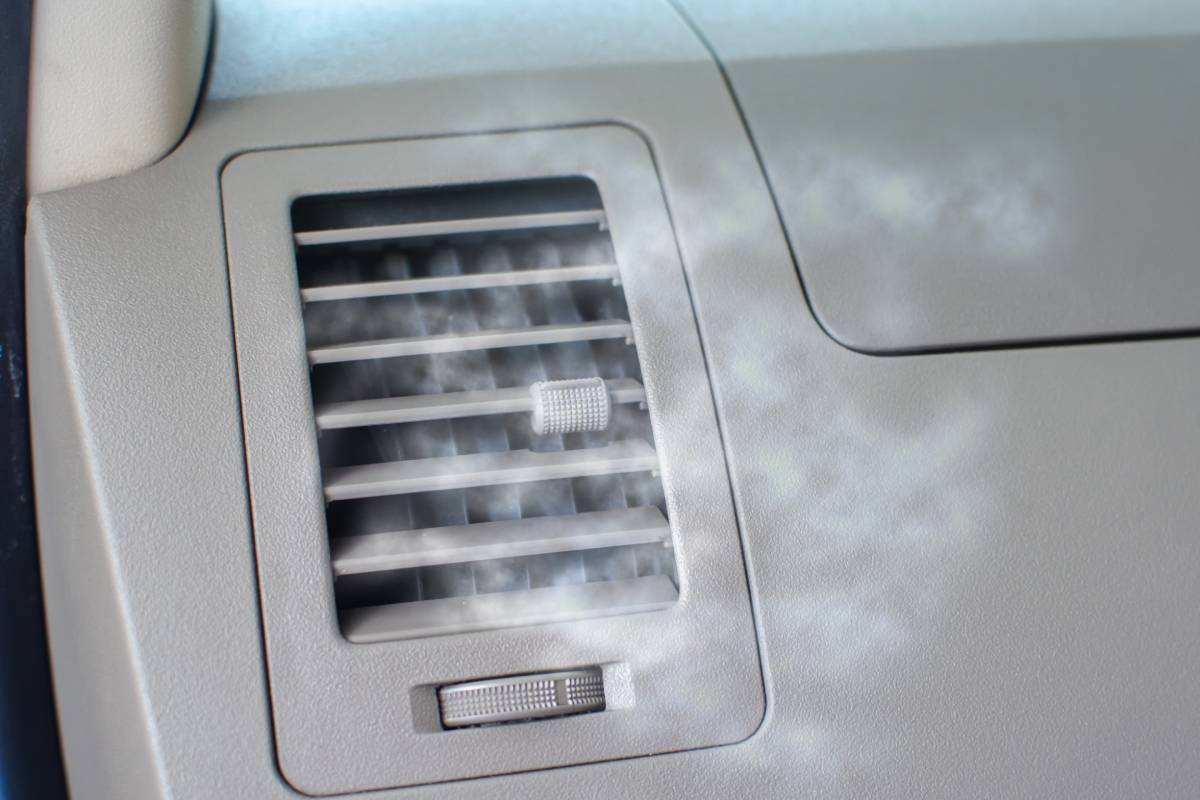 Interior car cabin, air-conditioning car